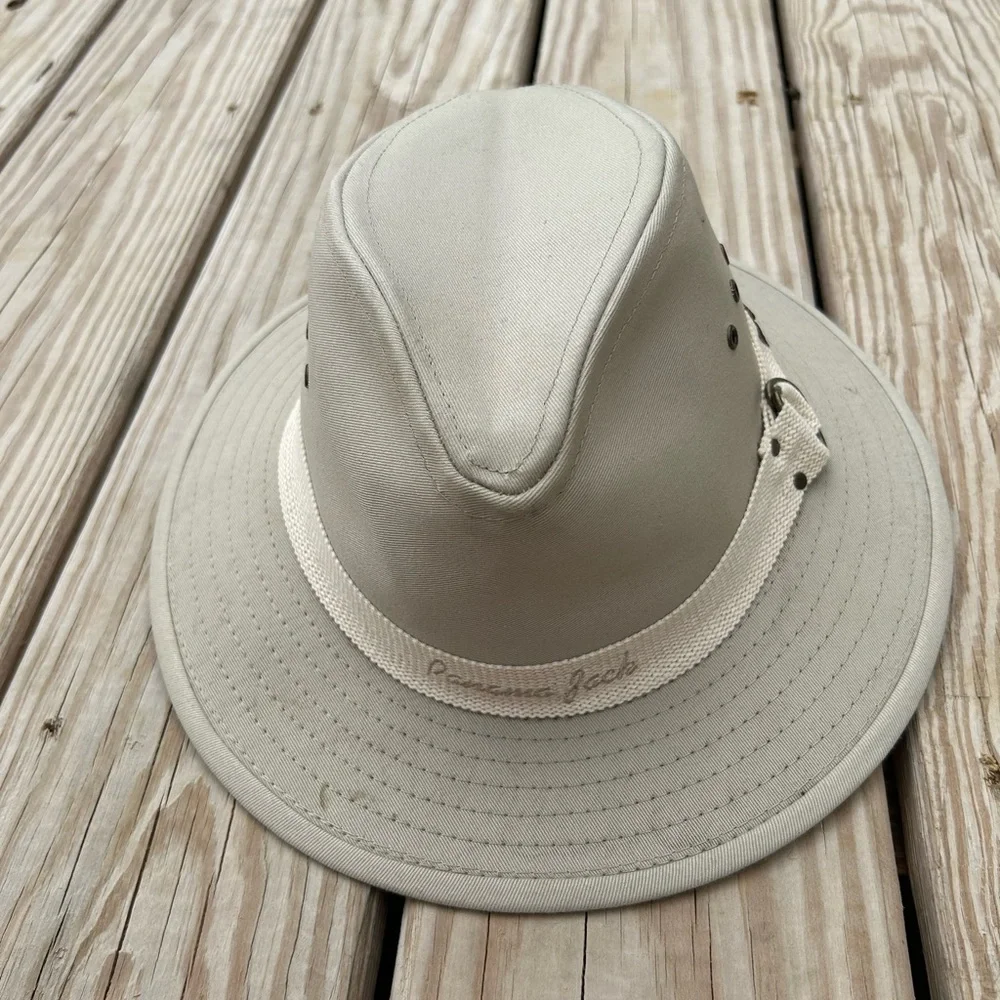 VINTAGE - Panama Jack Canvas Hat - Size Medium - Color‎ Tan/Khaki NEVER WORN